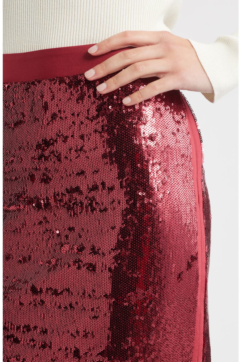 Ebibi Sequin Pencil Skirt, Alternate, color, DK RD