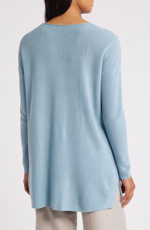 EILEEN FISHER EILEEN FISHER BATEAU LONG SLEEVE MERINO WOOL TUNIC TOP 