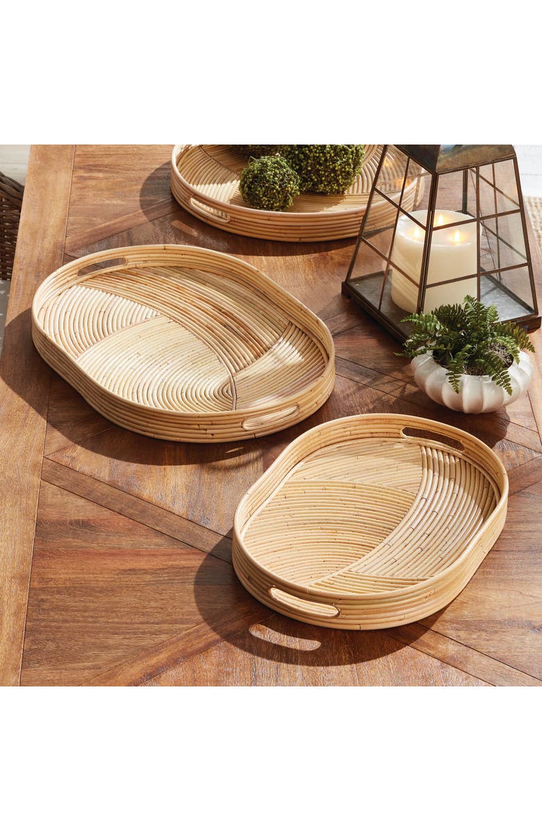 Napa Home & Garden Jelani Cane Oval Decorative Trays Set of 2, Alternate, color, 