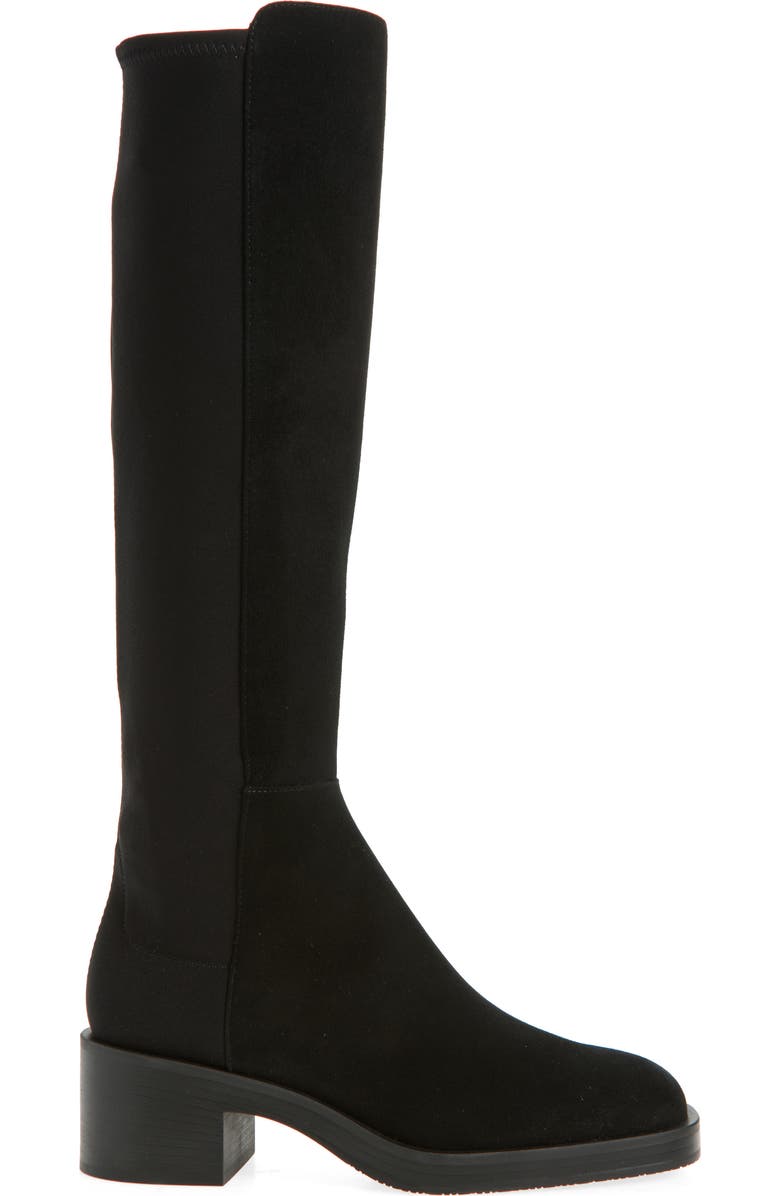 Stuart Weitzman Effortless Stretch Back Boot, Alternate, color, Black Suede