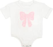 Sweet Wink Lace Bow Puff Ink Short Sleeve Romper