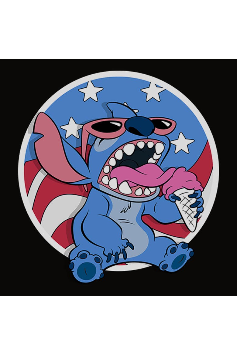 Junior's Lilo & Stitch Wild and Free Pose  Tank Top, Alternate, color, Black: Ice Cream