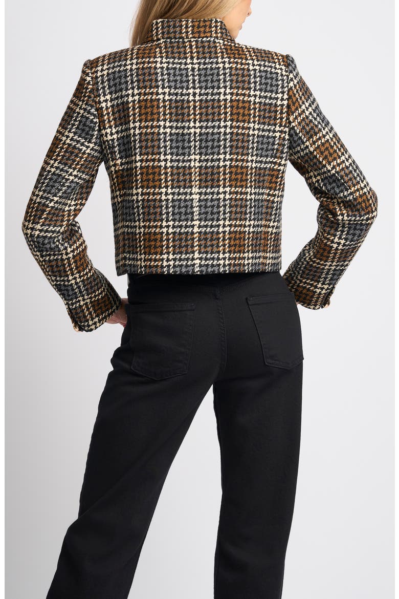 Jackson Plaid Cropped Jacket, Alternate, color, RICH BLACK