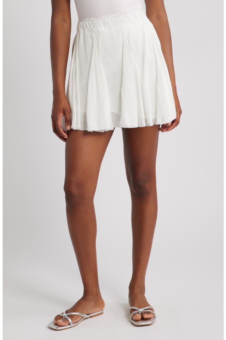 Flippy Cotton Miniskirt, Main, color, IVORY