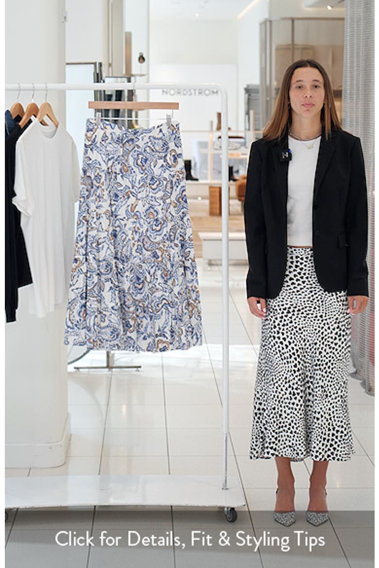 Print Tiered Midi Skirt video