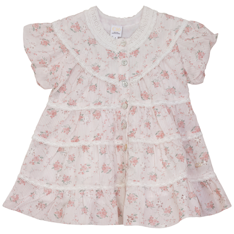 Printed Woven Dress with Lace Trim (Toddler, Little Kid & Big Kid)