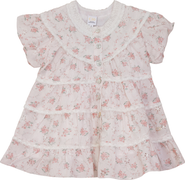 Clô Printed Woven Dress with Lace Trim