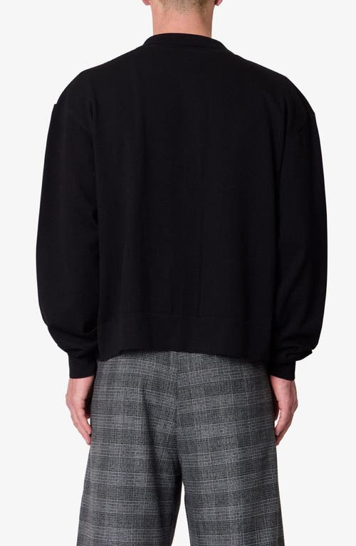 Mnml Stripe Collar Cardigan In Black