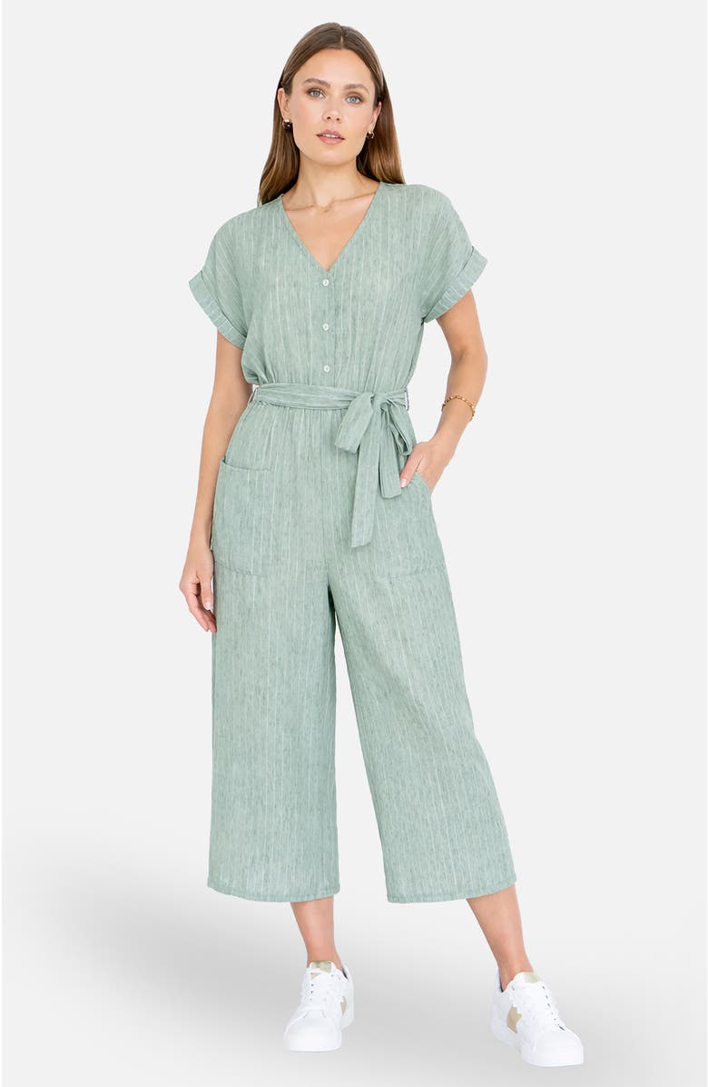 Yumi V-Neck Jumpsuit, Alternate, color, Khaki Green