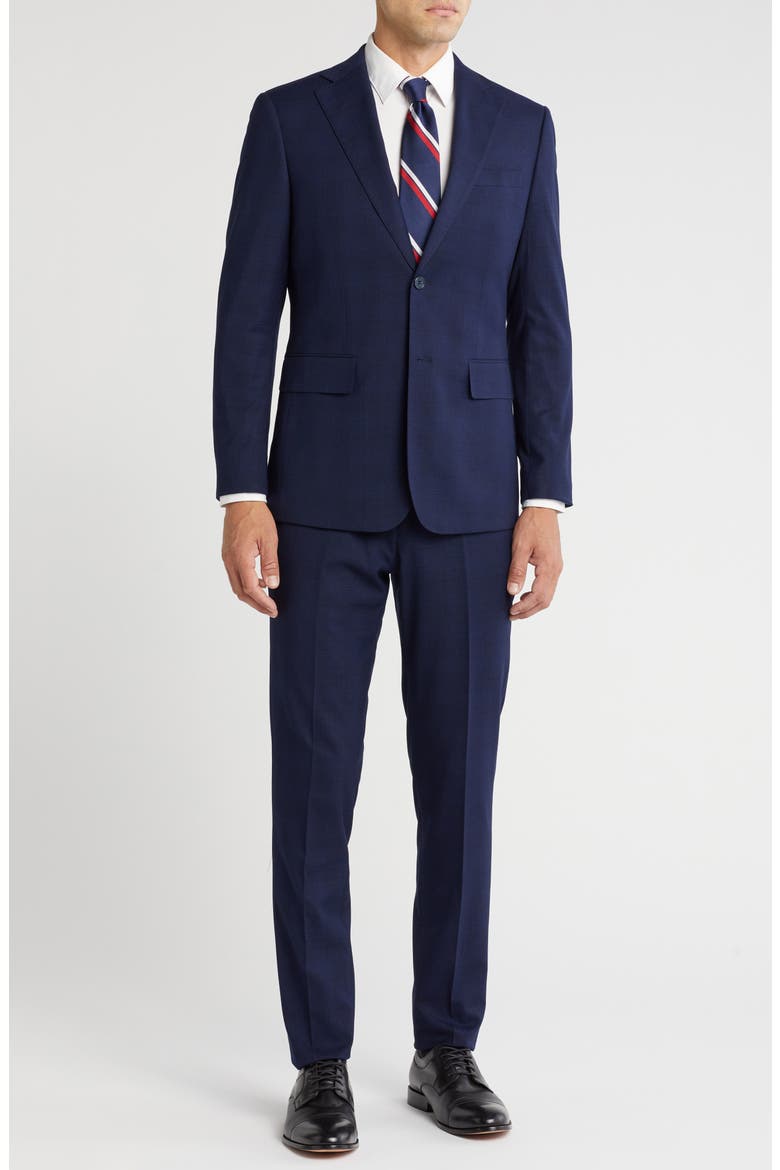 Notched Lapel Two-Piece Suit, Main, color, NAVY