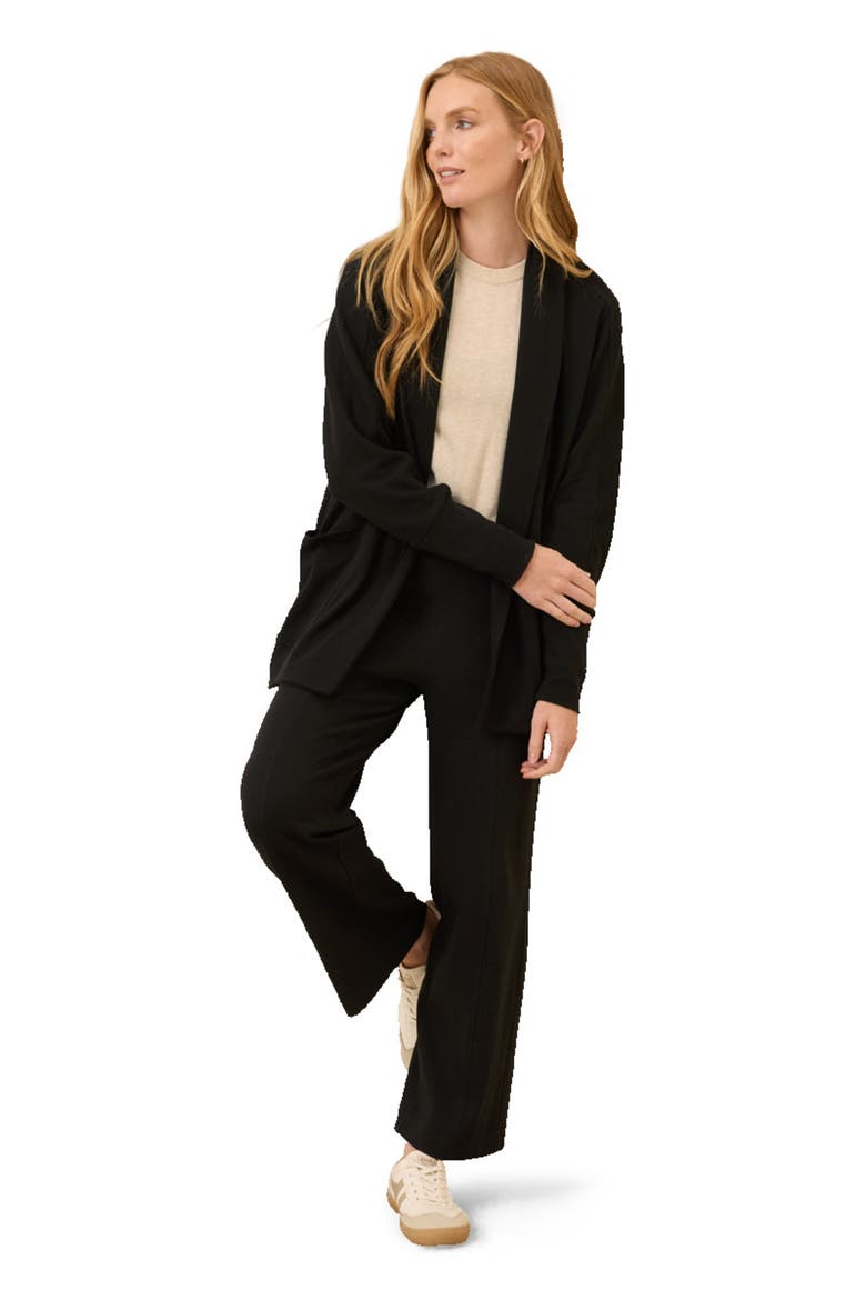 Organic Cotton Airplane Wrap Cardigan, Main, color, Black