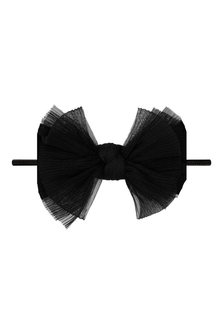 Tulle FAB Bow Headband, Main, color, PLEATED BLACK