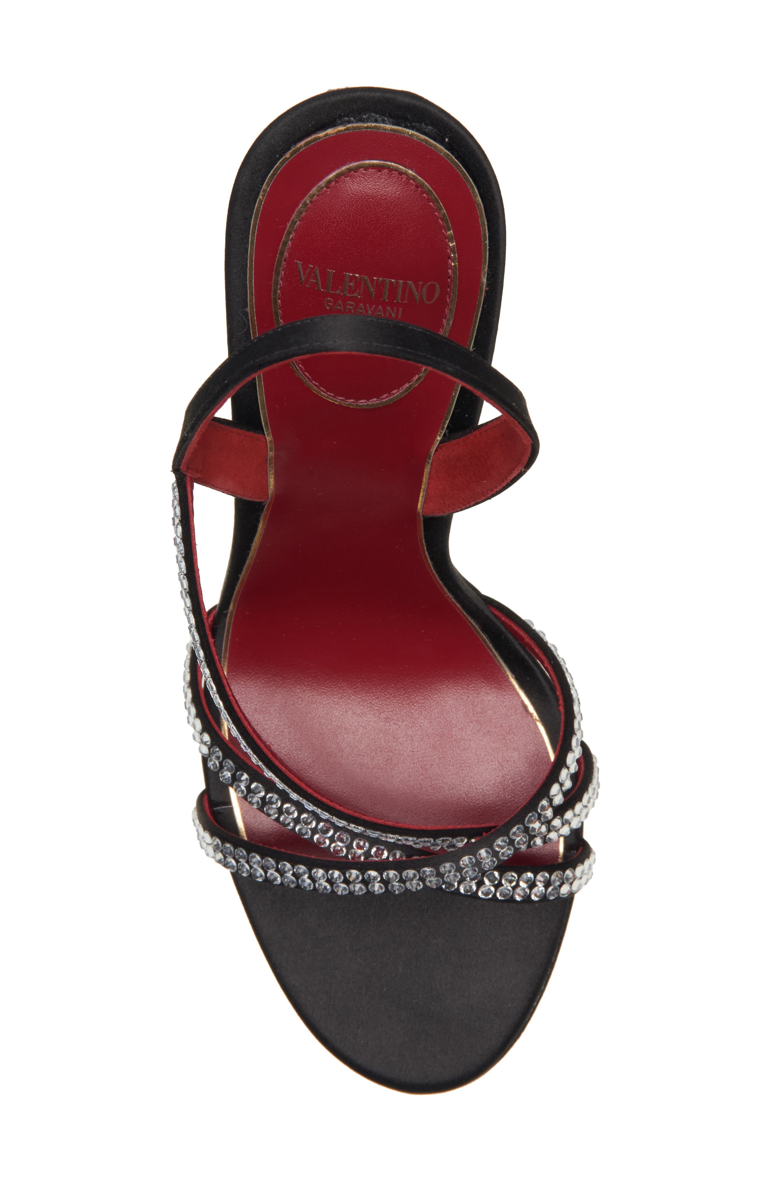 Valentino Garavani Crystal Embellished Slingback Sandal, Alternate, color, Nero/ Crystal