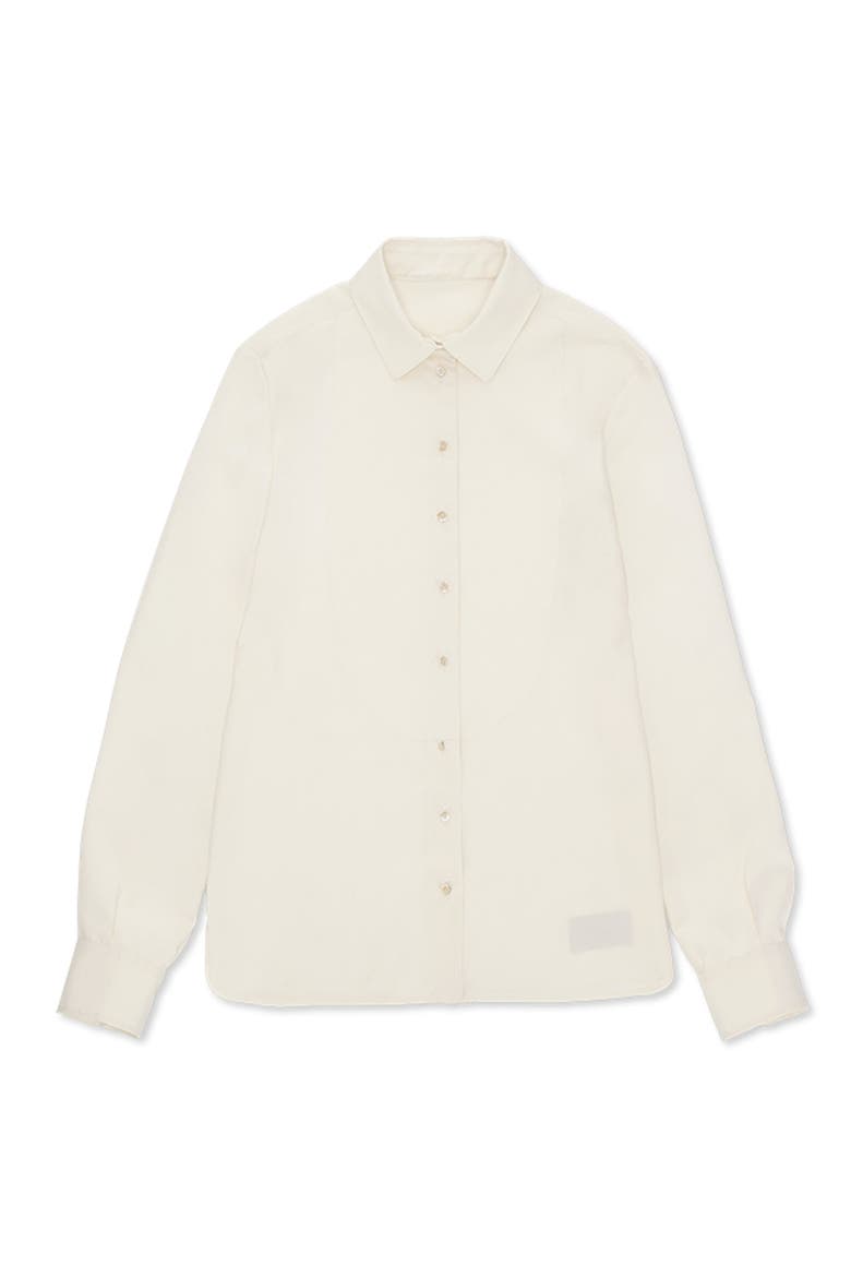 Silk Smoking Shirt, Main, color, Cream