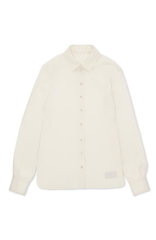 Fortela Silk Smoking Shirt in Cream at Nordstrom, Size 36