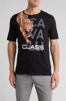 Cavalli Class Stretch Cotton Graphic T-Shirt