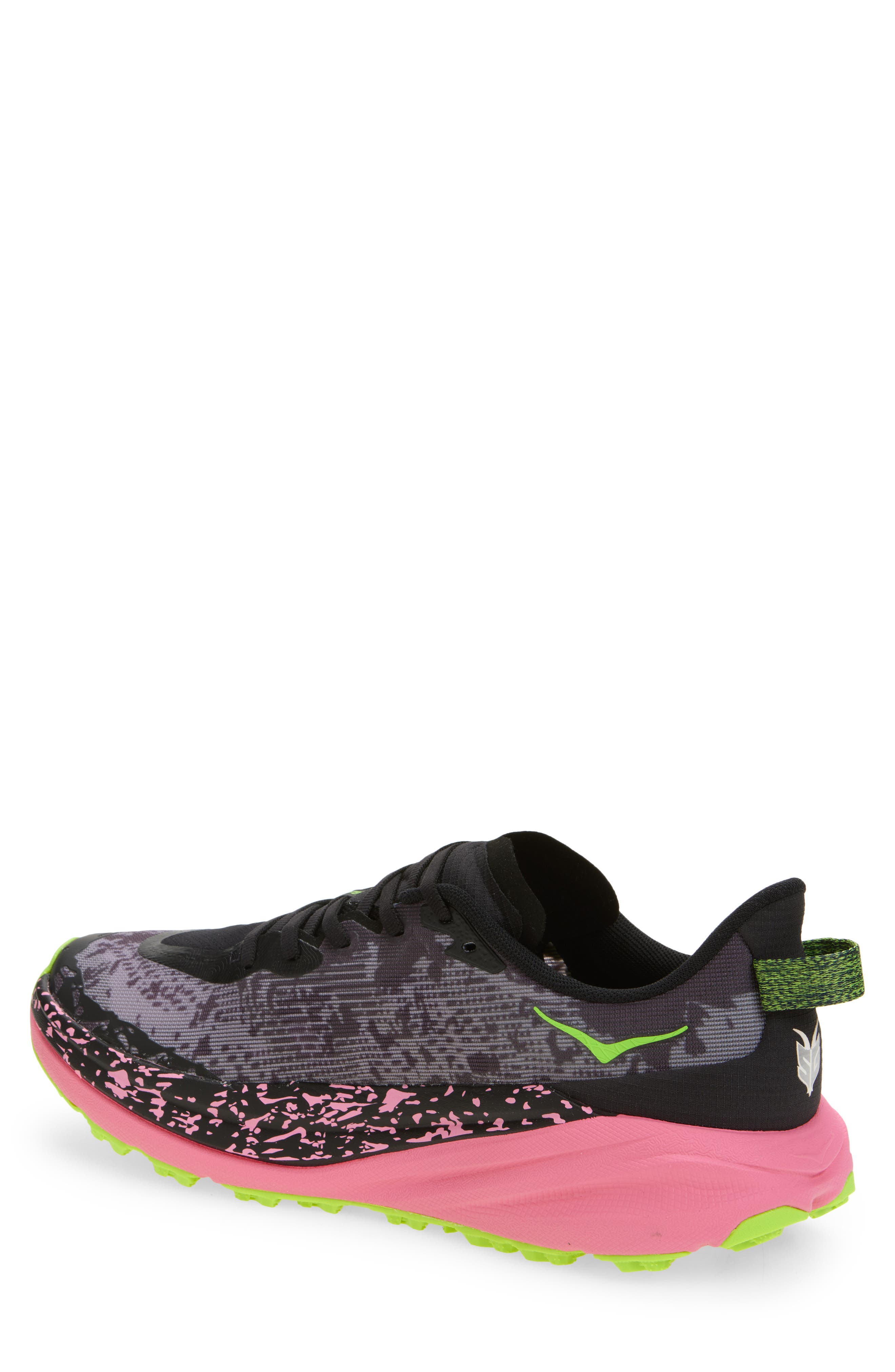 HOKA Speedgoat 6 Trail Running Shoe, Alternate, color, Black / Neon Rose