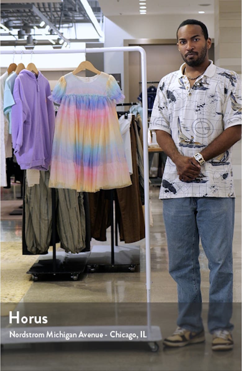 Kids' Rainbow Mesh Party Dress, sales video thumbnail