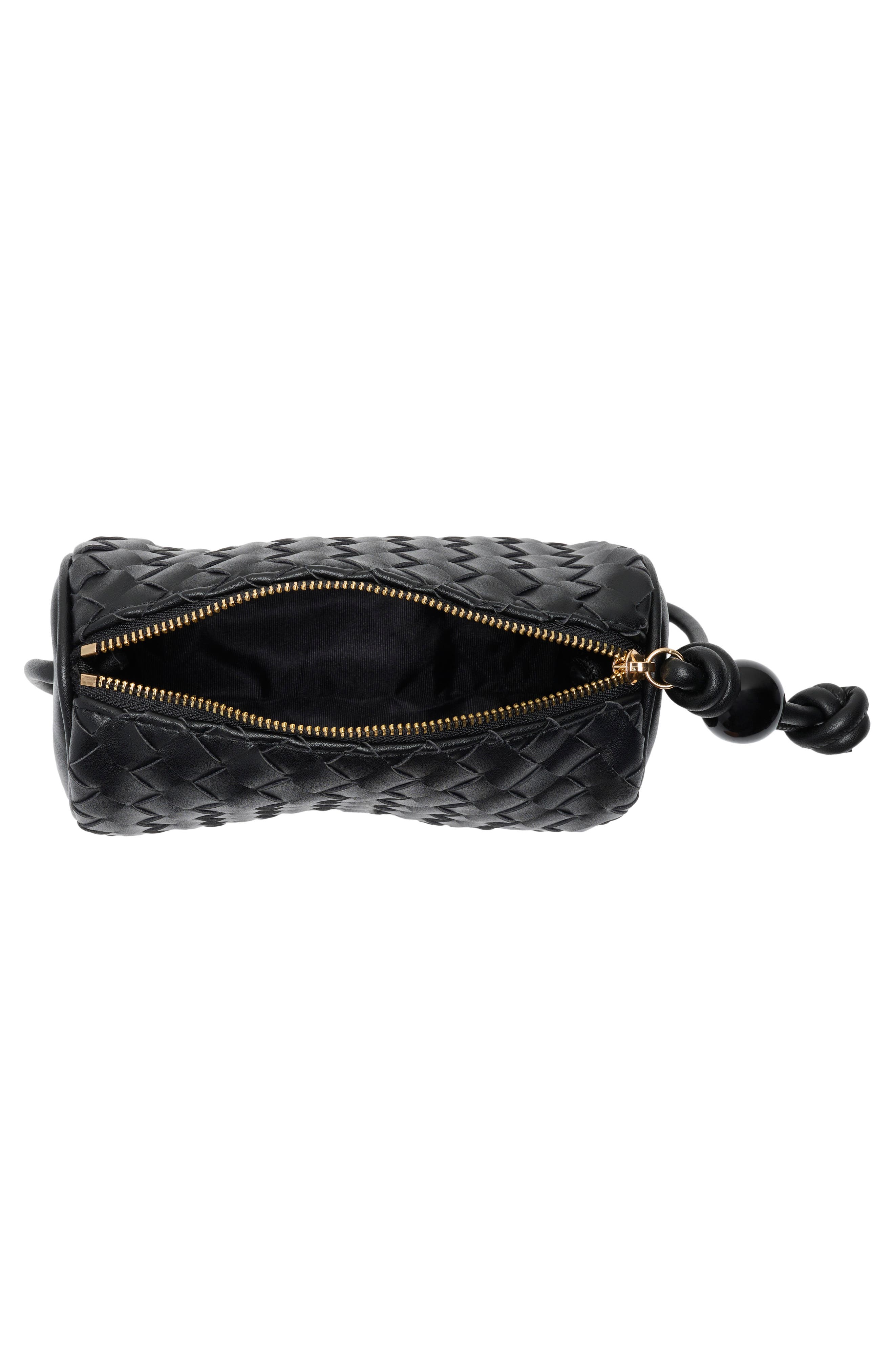 URBAN EXPRESSIONS HANDBAGS Woven Faux Leather Crossbody Bag, Alternate, color, Black