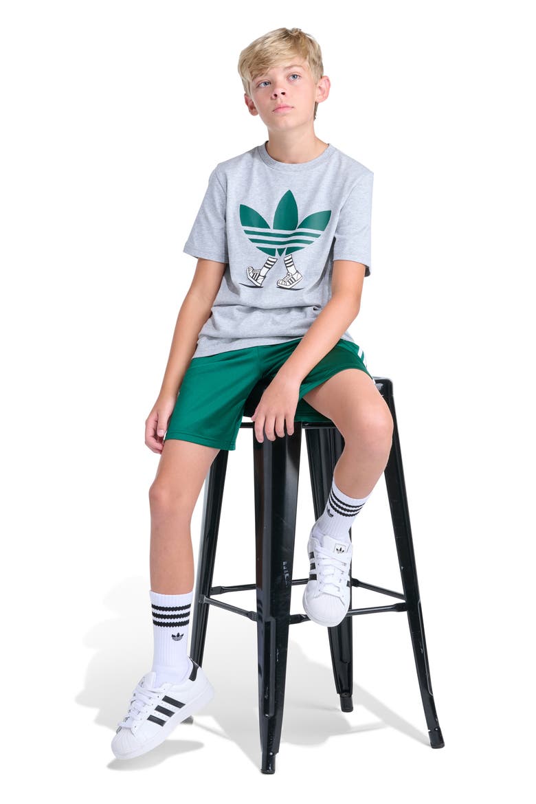 Kids' Walking Trefoil Graphic T-Shirt, Alternate, color, GREY HEATHER