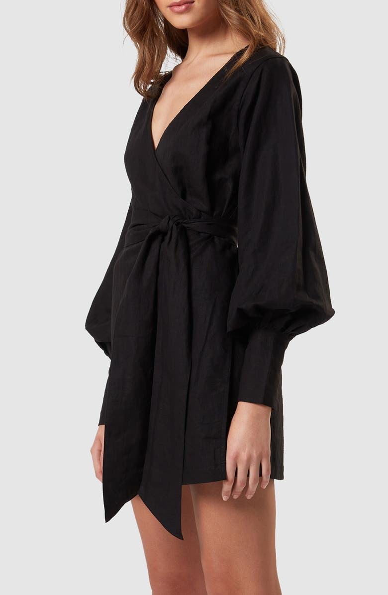 Charlie Holiday Bella Long Sleeve Wrap Minidress, Alternate, color, 
