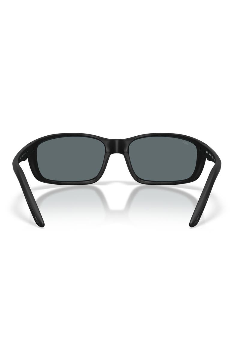 Brine II 59mm Polarized Rectangular Sunglasses, Alternate, color, MATTE BLACK / BLUE MIRROR