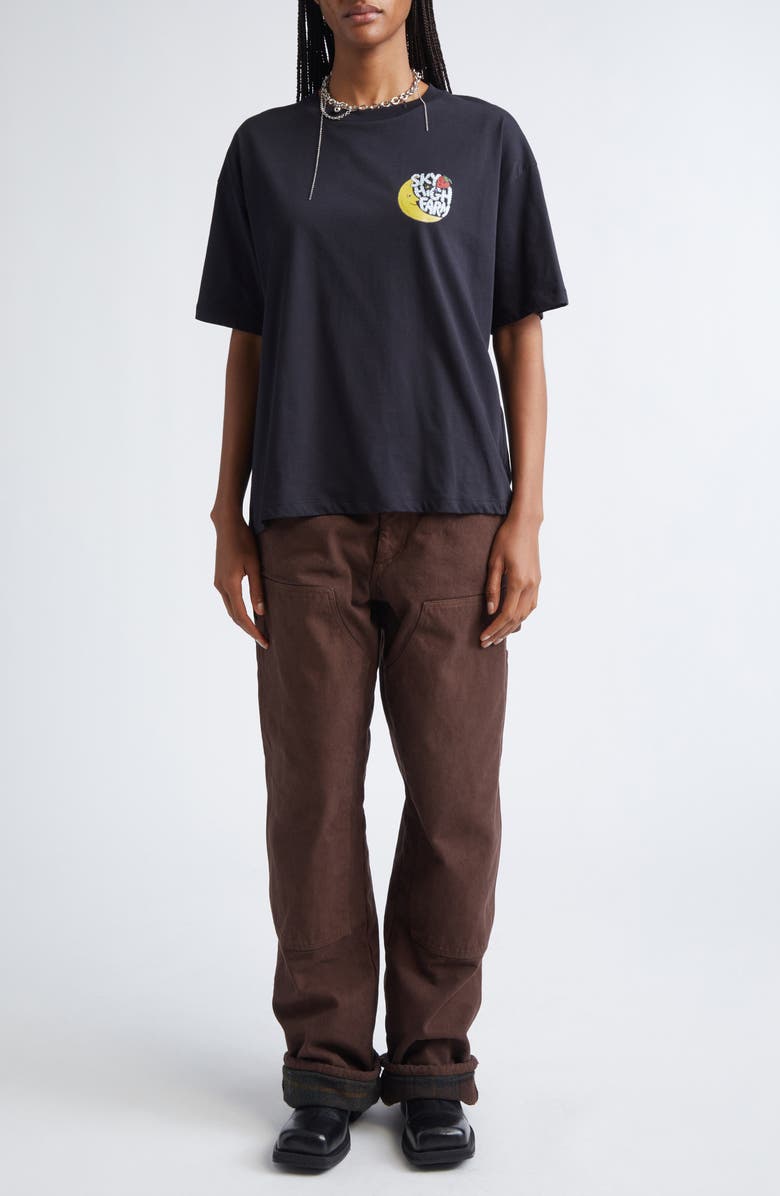 Sky High Farm Workwear Gender Inclusive Perennial SHF Logo Organic Cotton T-Shirt, Alternate, color, Black