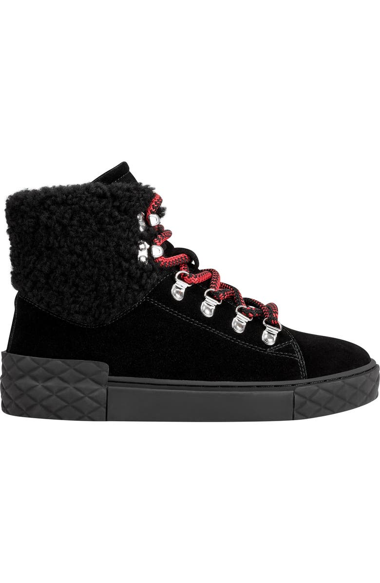 Marc Fisher LTD Davie Water Resistant Lace-Up Sneaker with Faux Fur Trim, Alternate, color,
