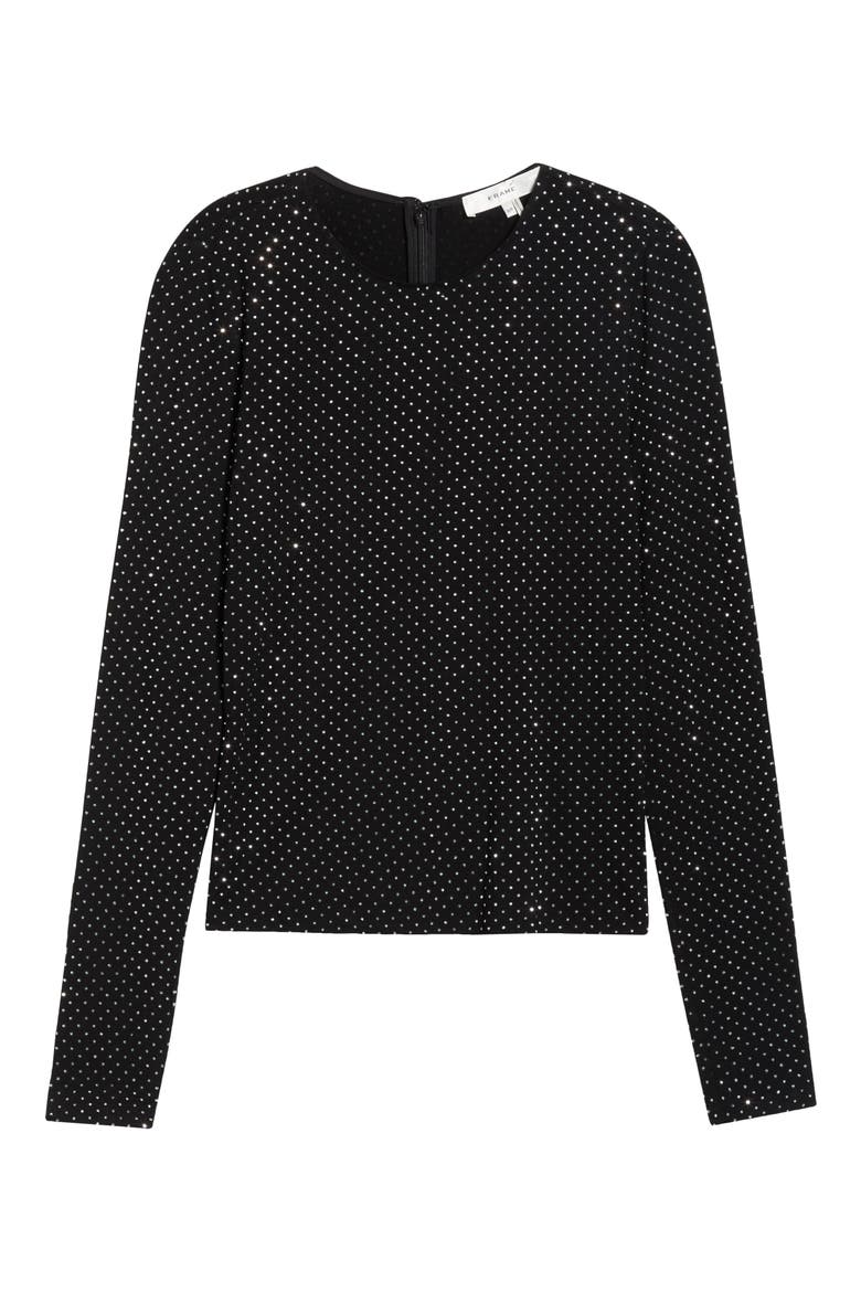The Rhinestone Jersey Top, Alternate, color, BLACK