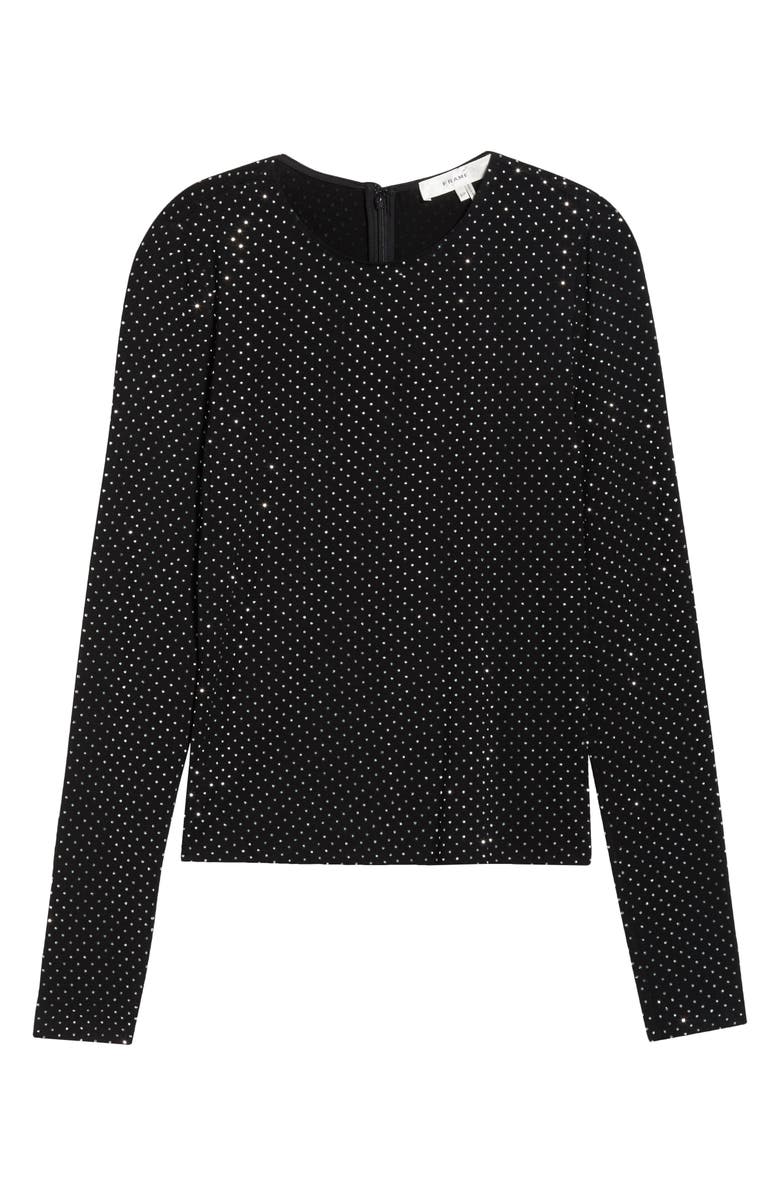 FRAME The Rhinestone Jersey Top, Main, color, Black