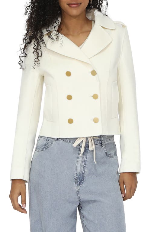 Belle & Bloom Back In Time Wool Blend Military Peacoat In Cream
