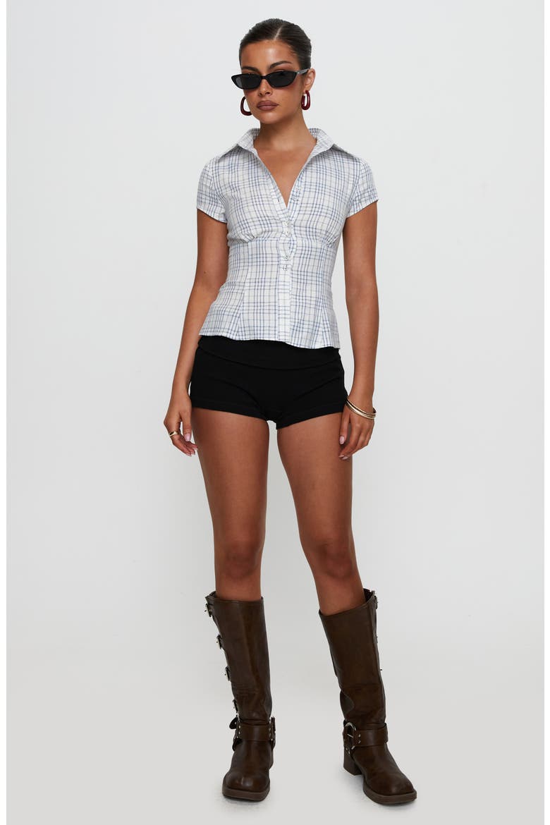 Check Short Sleeve Shirt, Alternate, color, BLUE CHECK