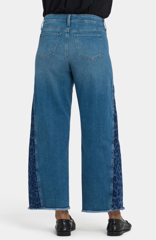 Nydj Teresa Contrast Panel Wide Leg Jeans In Blue