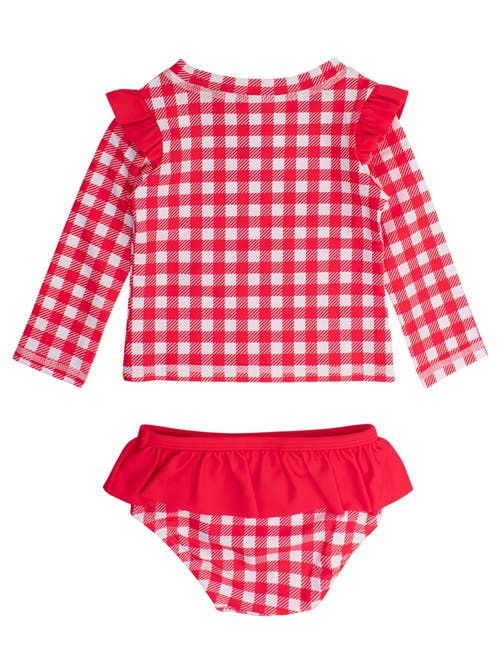 Shop Rufflebutts Baby/toddler Girls Upf50+ Sun Protected Skirted Flutter Long Sleeve Rash Guard Bikini