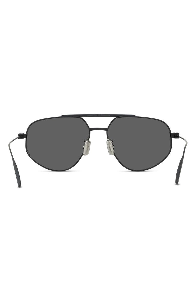 Givenchy GVSPEED 57mm Aviator Sunglasses, Alternate, color, Matte Black / Smoke Mirror
