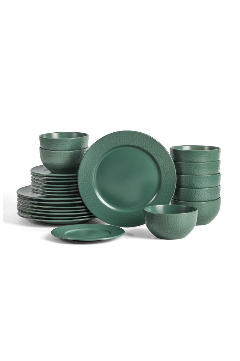 Topaz Stoneware 24-Piece Dinnerware Set, Main, color, Smoke Green