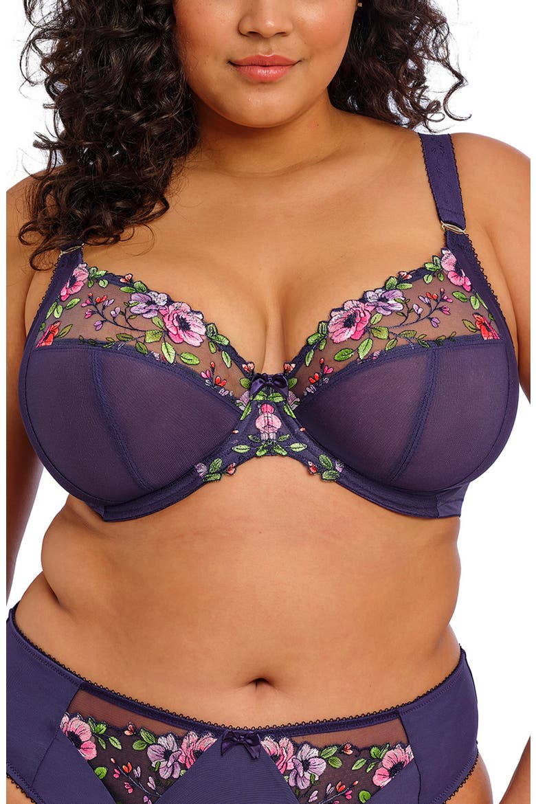 Himari Full Figure Underwire Plunge Bra, Main, color, MIDNIGHT