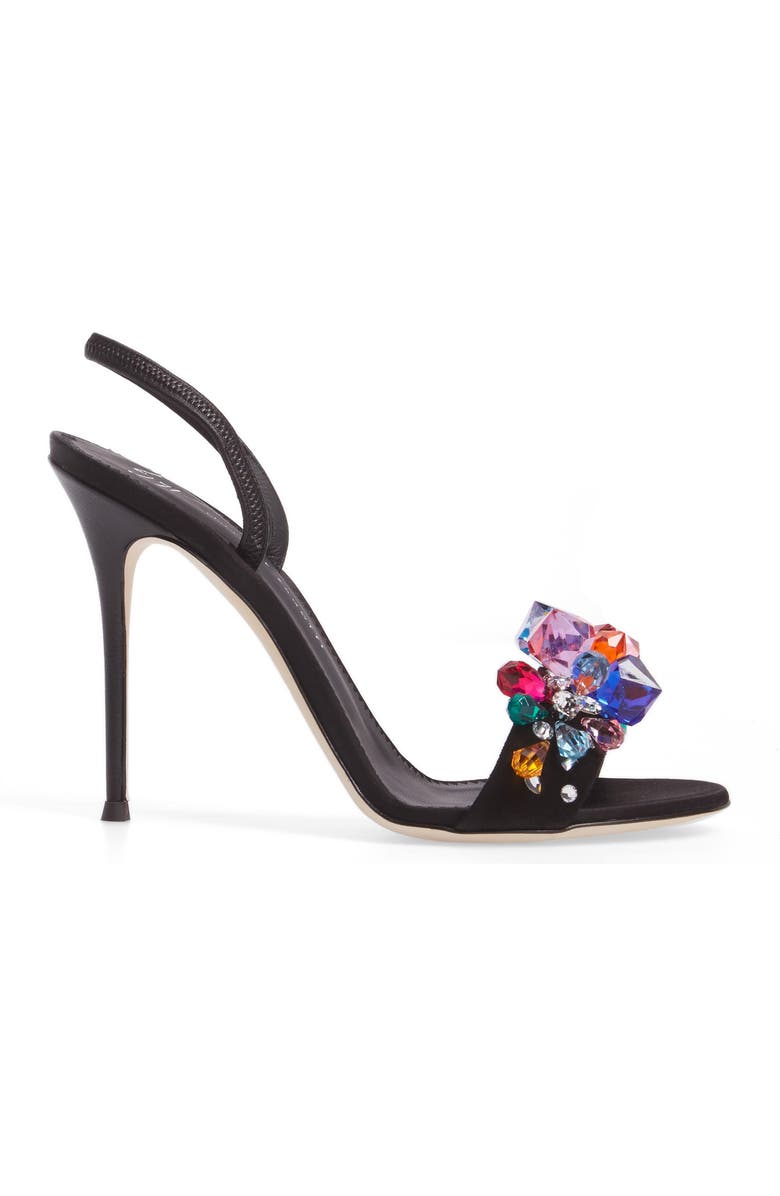 Giuseppe Zanotti Mistico Crystal Embellished Slingback Sandal, Alternate, color,