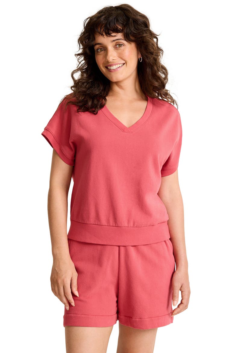 Marina Del Mar Short Sleeve Sweatshirt, Alternate, color, WILD GERANIUM