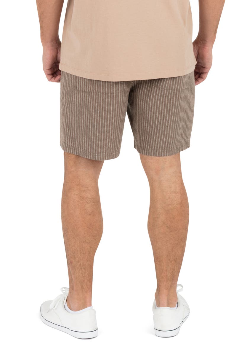 Raleigh Volley Stripe Cotton & Linen Drawstring Shorts, Alternate, color, WOODSIDE