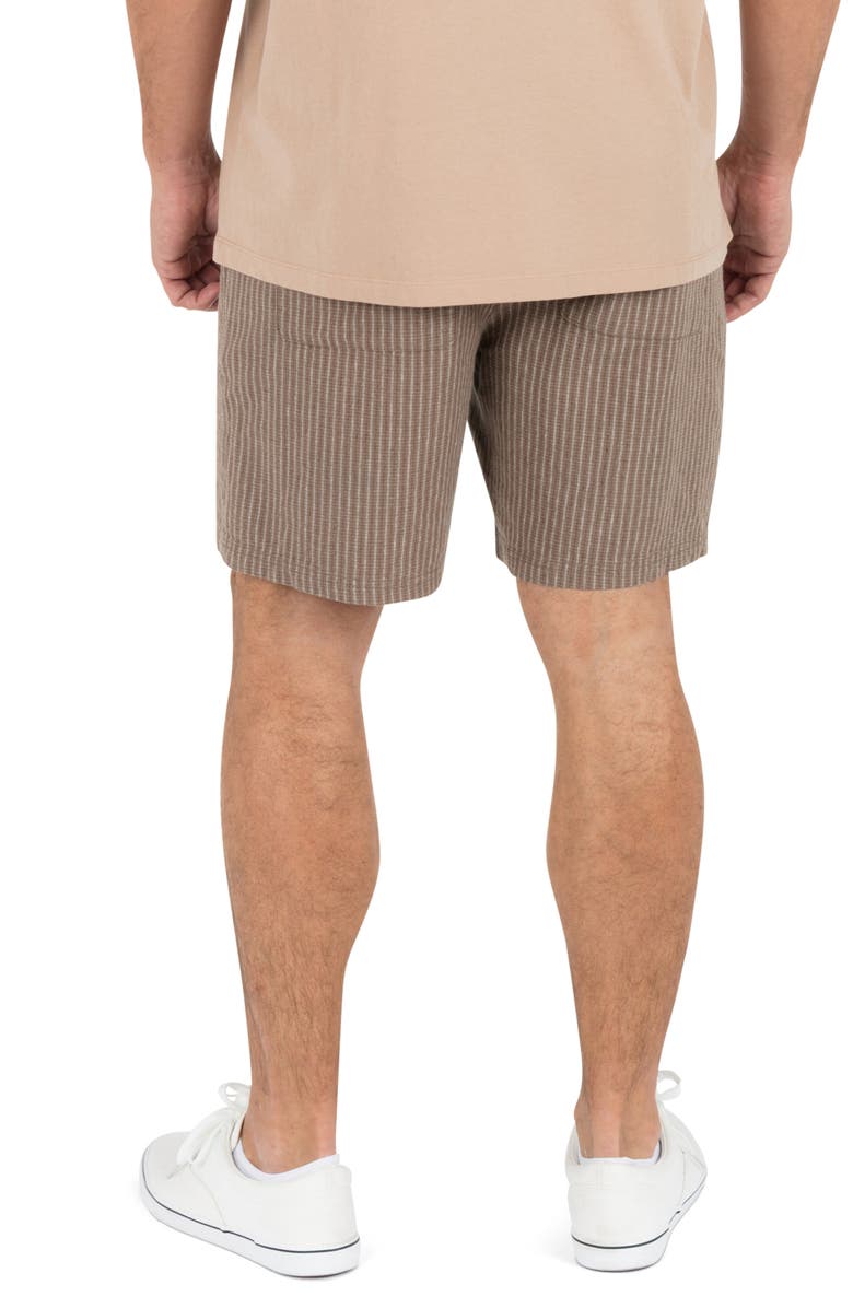 Hurley Raleigh Volley Stripe Cotton & Linen Drawstring Shorts, Alternate, color,
