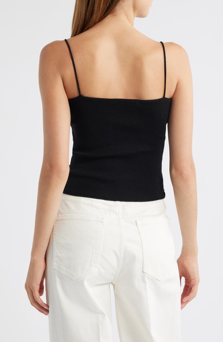 MANGO Flowa Rib Camisole, Alternate, color, Black