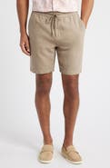 Rails Archer Flat Front Cotton & Linen Shorts