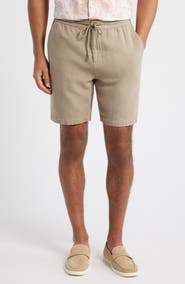 Rails Archer Flat Front Cotton & Linen Shorts