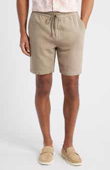 Rails Archer Flat Front Cotton & Linen Shorts