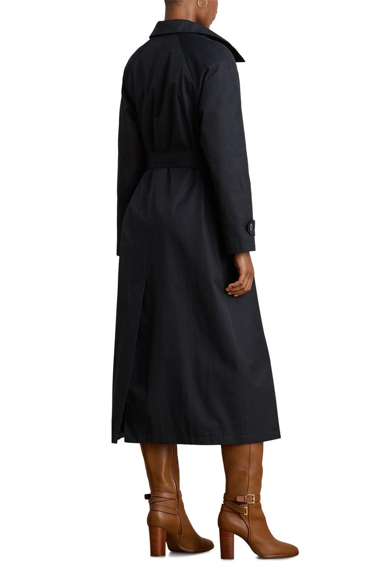 Stand Collar Trench Coat, Alternate, color, DARK NAVY