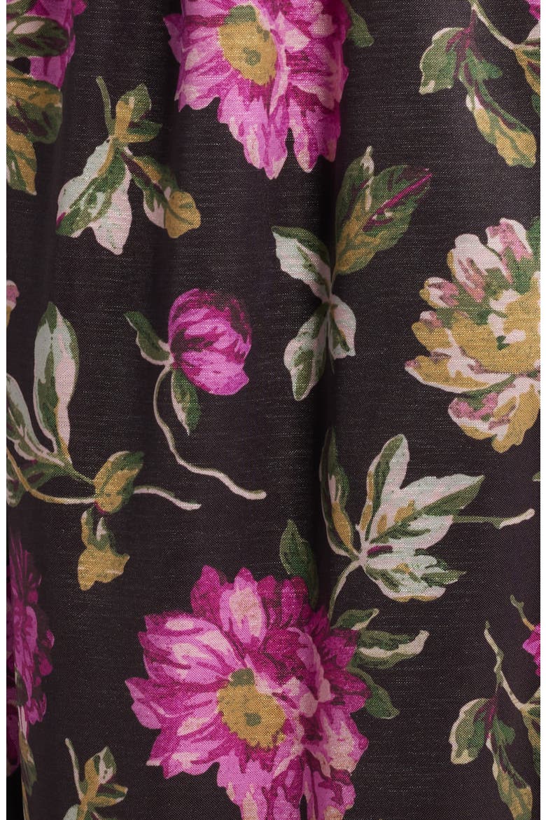 Tessa Floral Evening Gown, Alternate, color, BLACK MULTI