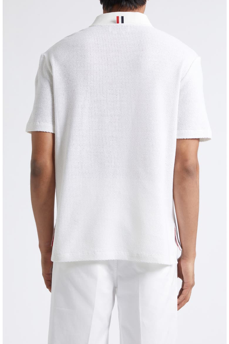 Relaxed Fit Cotton & Linen Polo, Alternate, color, WHITE