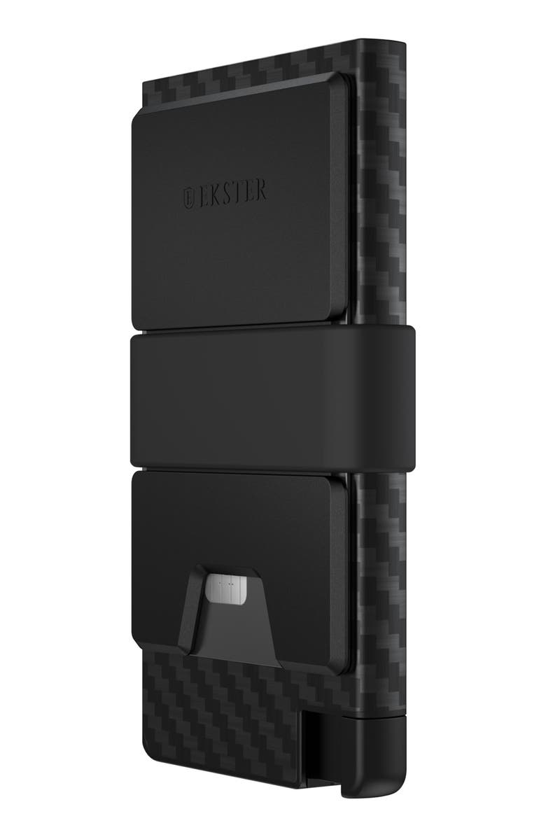 EKSTER Pro Button Release Recycled Metal Card Holder, Alternate, color, Carbon Fiber