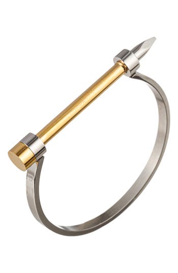 Eye Candy Los Angeles Spike Two-tone Cuff Bracelet In Gold